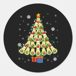 Pegatina Redonda Navidades Aguacate Lover Santa Elf Reindeer