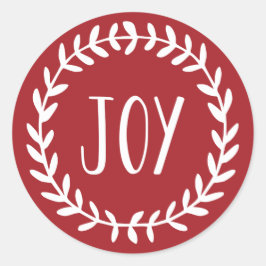 Pegatina Redonda Navidades alegres Wreath Holiday