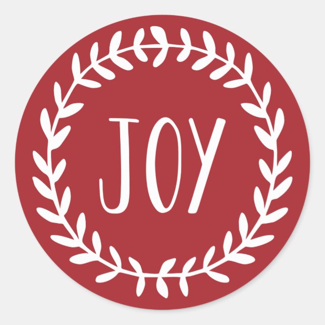 Pegatina Redonda Navidades alegres Wreath Holiday (Anverso)