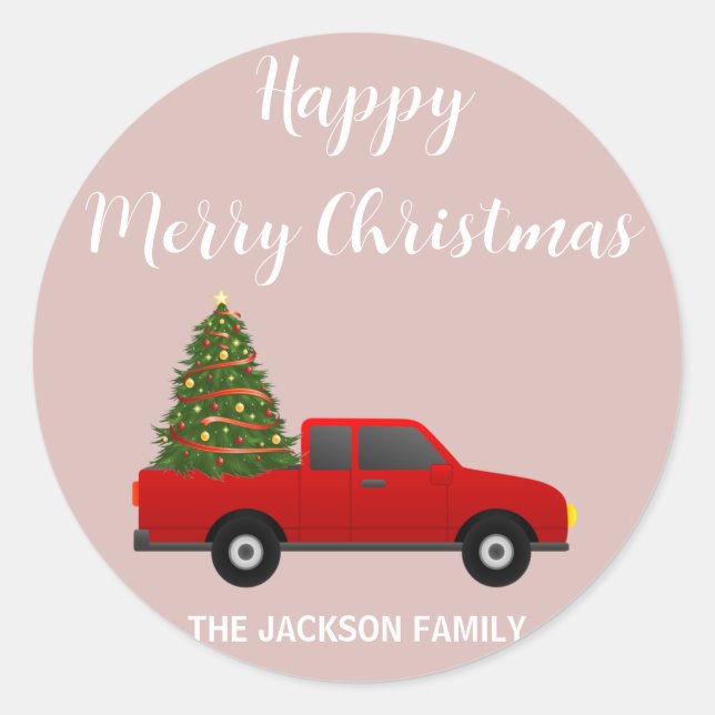 Pegatina Redonda navidades alegres y brillantes príncipes (Anverso)