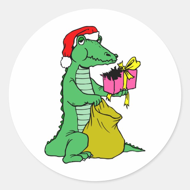 Pegatina Redonda Navidades Alligator (Anverso)