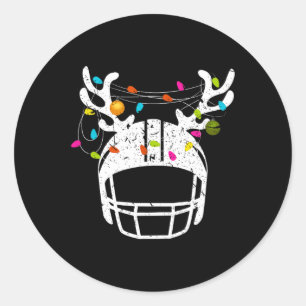 Pegatina Redonda Navidades alumbran a casco de fútbol navidad diver