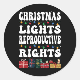 Pegatina Redonda Navidades alumbran derechos reproductivos a la lib