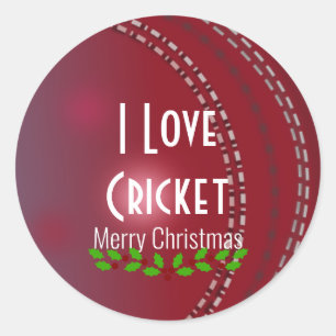 Pegatina Redonda Navidades, "Amo el Cricket"
