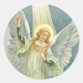 Pegatina Redonda Navidades Angel