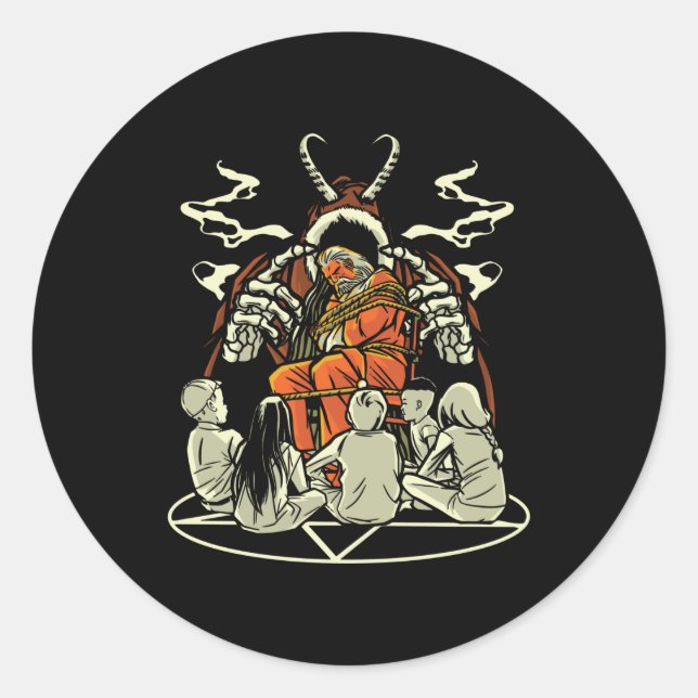 Pegatina Redonda Navidades aterradores (Anverso)