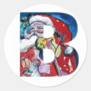 PEGATINA REDONDA NAVIDADES B CARTA / SANTA CON MONOGRAMA VIOLÍN