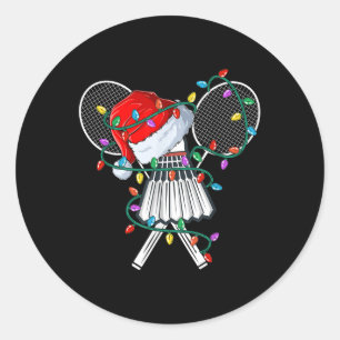 Pegatina Redonda Navidades Badminton Navidad Gorra deportivo de San