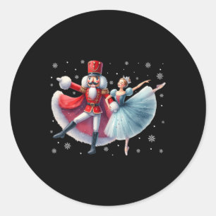 Pegatina Redonda Navidades bailando ballet desnucracker bailando Ki