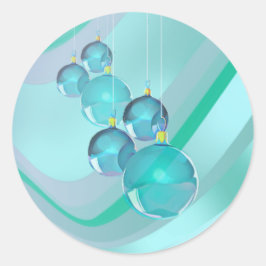 Pegatina Redonda NAVIDADES BALLS & RIBBON de SHARON SHARPE