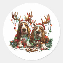 Navidades Basset Hound Dogs