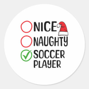 Pegatina Redonda Navidades Bastante traviesos Navidades de fútbol