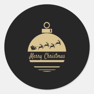 Pegatina Redonda Navidades bauble Feliz Navidad