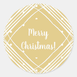 Pegatina Redonda Navidades Beige Merry Christmas