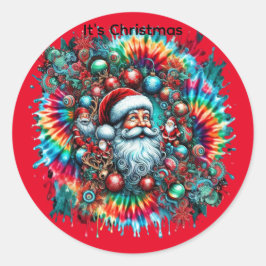 Pegatina Redonda Navidades Bella Santa Claus2