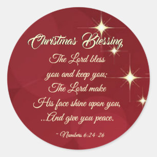 Pegatina Redonda Navidades Bendiciendo al Señor Que Dios te bendiga