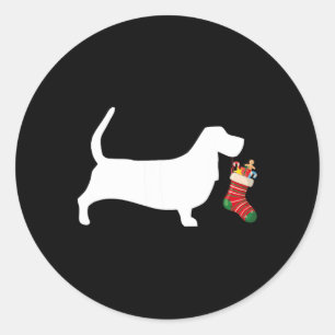 Pegatina Redonda Navidades Bett Hound Reparan Perro Stuffer Para Ho