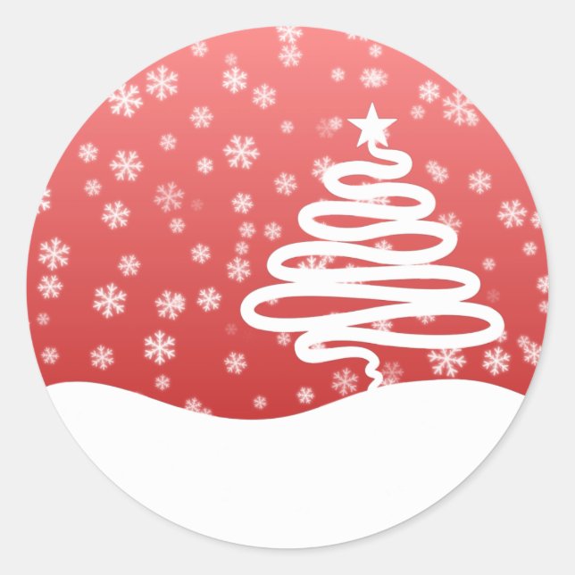 Pegatina Redonda Navidades blancos (Anverso)