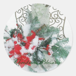 Pegatina Redonda Navidades Blessings Angel
