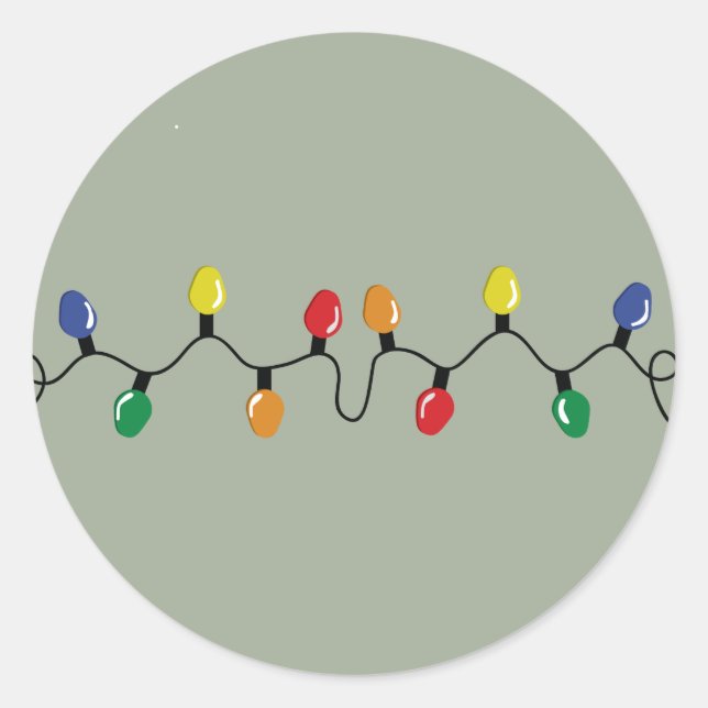 Pegatina Redonda Navidades Bombillas grandes ligeras (Anverso)