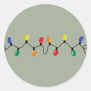 Pegatina Redonda Navidades Bombillas grandes ligeras