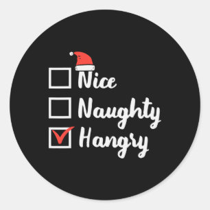 Pegatina Redonda Navidades Bonitos y traviesas navidades Hangry Hun