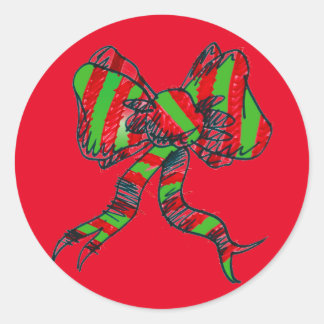 Pegatina Redonda Navidades Bow Pegatinas