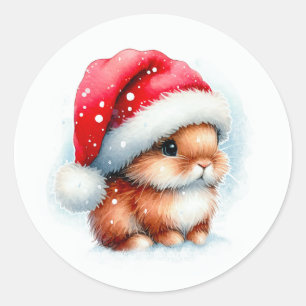 Pegatina Redonda Navidades Bunny