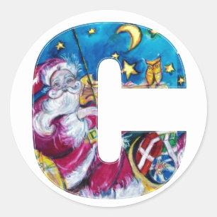 PEGATINA REDONDA NAVIDADES C CARTA / SANTA MONOGRAM INSPIRADA