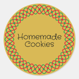 Pegatina Redonda Navidades Caja de Panadería Embalaje