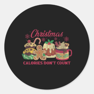Pegatina Redonda Navidades calorías no cuentan cookies