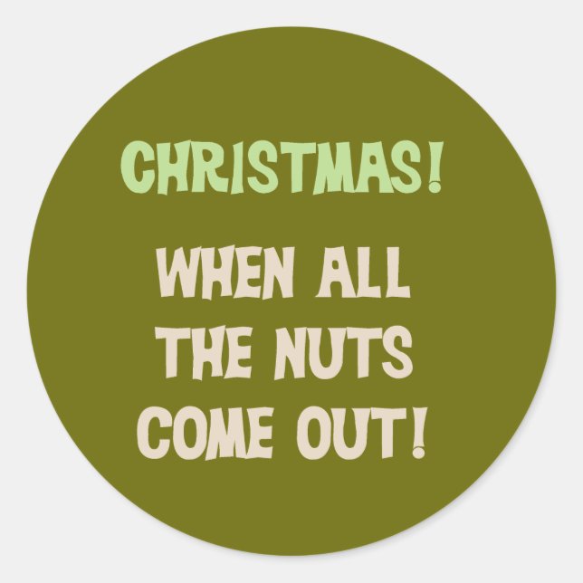 Pegatina Redonda Navidades camisetas y regalos de nueces (Anverso)