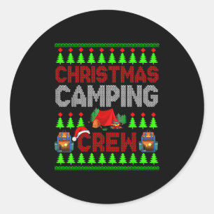 Pegatina Redonda Navidades Camng Crew Xmas Sweater Santa Camper Cam