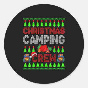 Pegatina Redonda Navidades Camping Crew Xmas Sweater Santa Camper C