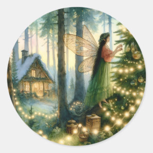 Pegatina Redonda Navidades caprichosos del núcleo del algodón