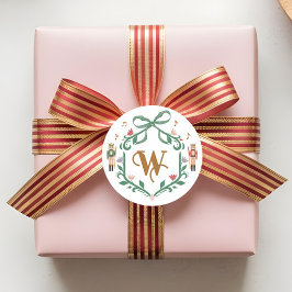 Pegatina Redonda Navidades caprichosos Monograma Escudo de desnucra