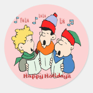 Pegatina Redonda Navidades Carolers