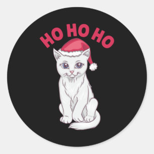 Pegatina Redonda Navidades Cat Ho Ho Ho Ho