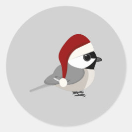 Pegatina Redonda Navidades Chickadee