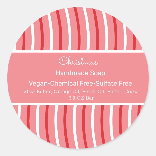 Pegatina Redonda Navidades Chocolate Belleza De Jabón Hechos A Mano (Anverso)