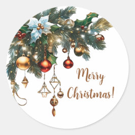 Pegatina Redonda Navidades clásicos