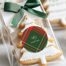 Pegatina Redonda Navidades clásicos colocados con vacaciones de nom