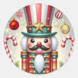 Pegatina Redonda Navidades clásicos, coloridos y extravagantes