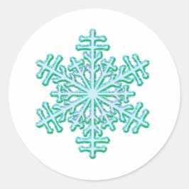 Pegatina Redonda Navidades clásicos copo de nieve