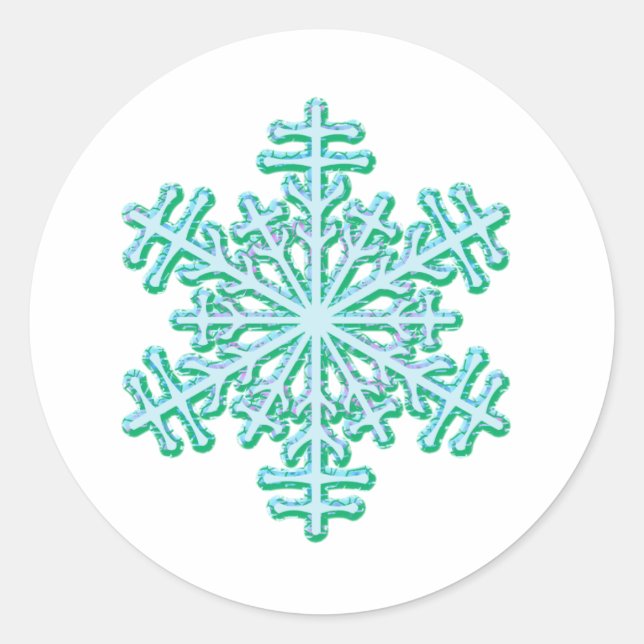 Pegatina Redonda Navidades clásicos copo de nieve (Anverso)