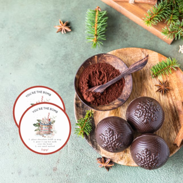 Pegatina Redonda Navidades clásicos de la bomba de chocolate calien (Subido por el creador)