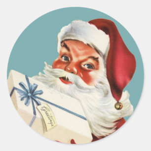 Pegatina Redonda Navidades clásicos de Retro Santa