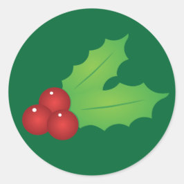 Pegatina Redonda Navidades clásicos Holly