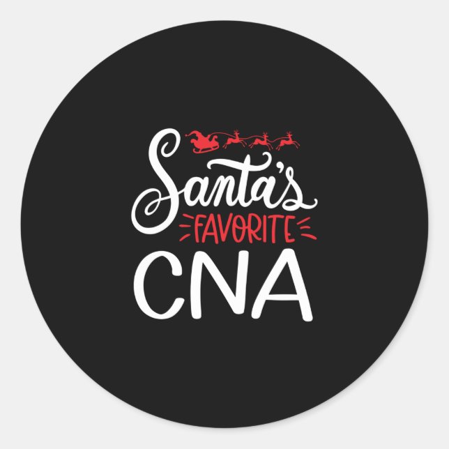 Pegatina Redonda Navidades CNA Santas CNA favorita (Anverso)
