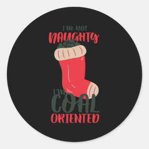 Pegatina Redonda Navidades Coal Stocking